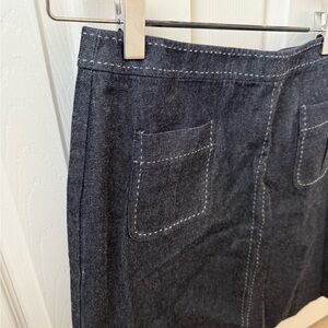 Loft denim skirt with light blue ticking